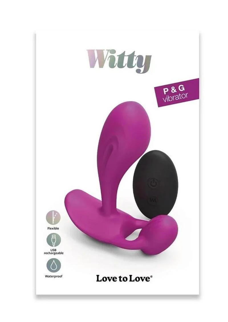 Witty Rechargeable Silicone Vibrator with Clitoral Stimulator - Sweet Orchid - Image 2