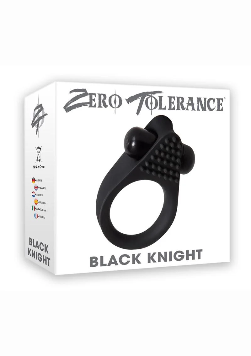 Zero Tolerance Black Knight Silicone Vibrating Textured Cockring - Image 2