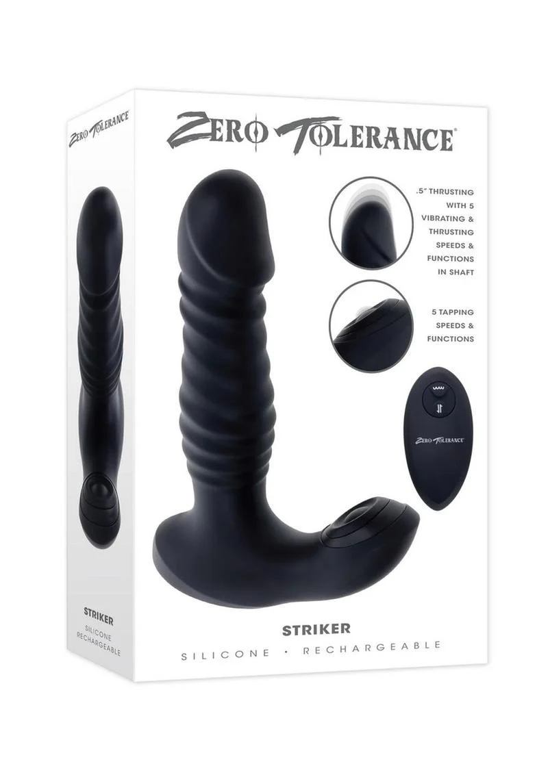 Zero Tolerance Striker Rechargeable Silicone Thrusting Anal Vibrator with Remote Control - Image 2