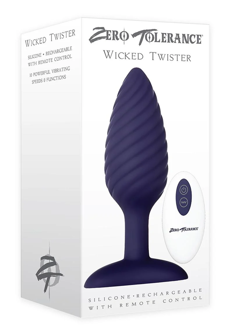 Zero Tolerance Wicked Twister Rechargeable Silicone Vibrating Butt Plug - Image 2