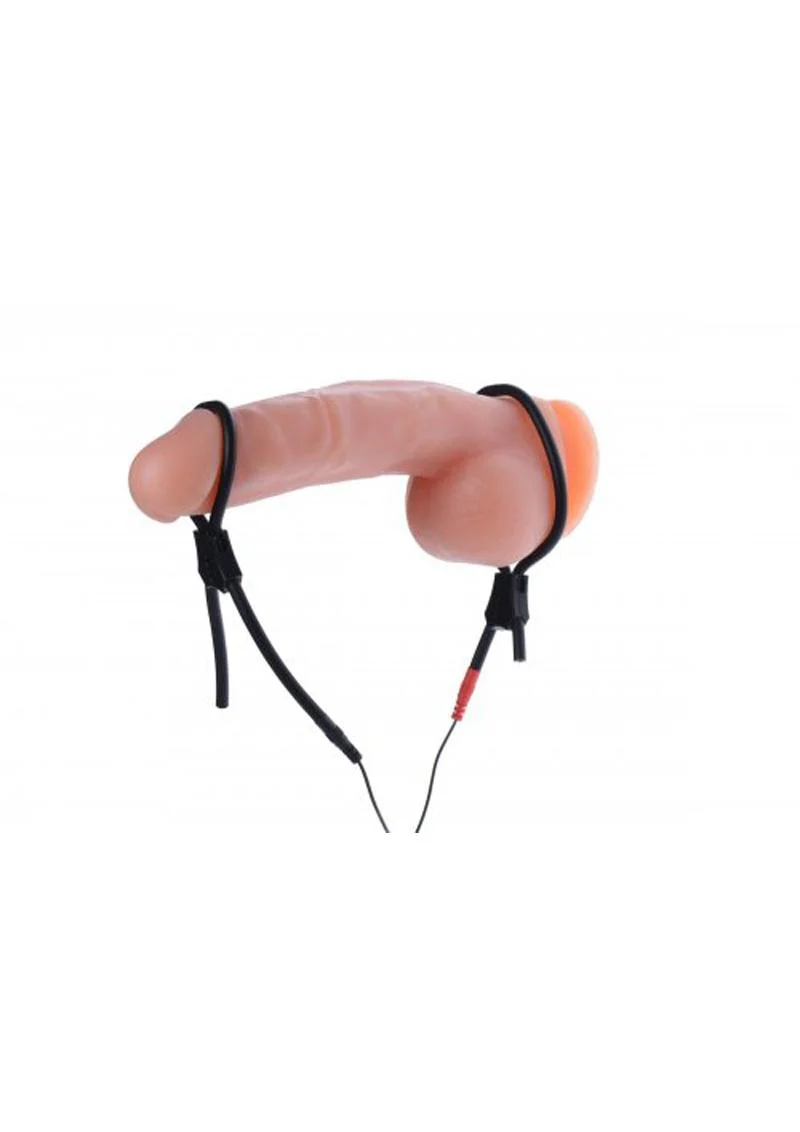 Zeus Electrosex Vigor II Silicone Cock and Ball Ties and Frenum Electro Stimulator
