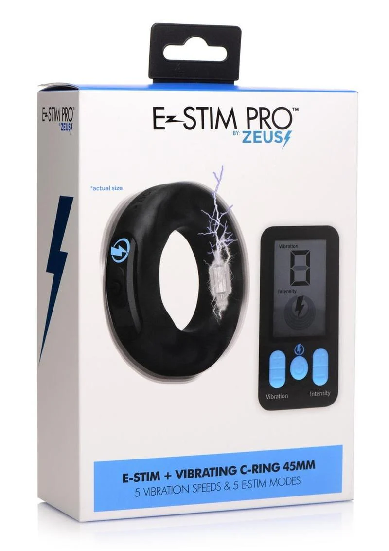 Zeus Vibrating and E-Stim Rechargeable Silicone Cock Ring with Remote Control - Image 2