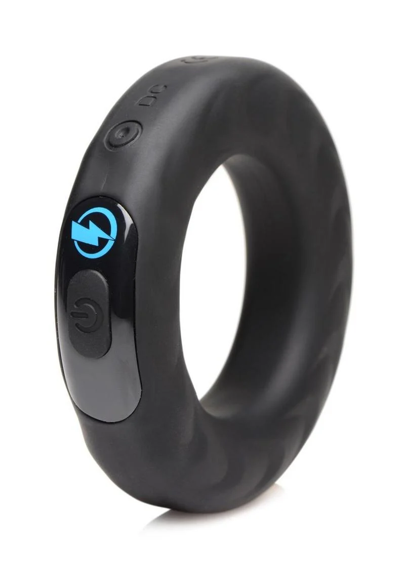 Zeus Vibrating and E-Stim Rechargeable Silicone Cock Ring with Remote Control - Image 3