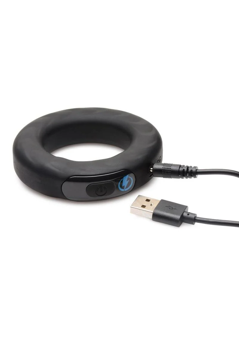 Zeus Vibrating and E-Stim Rechargeable Silicone Cock Ring with Remote Control - Image 4