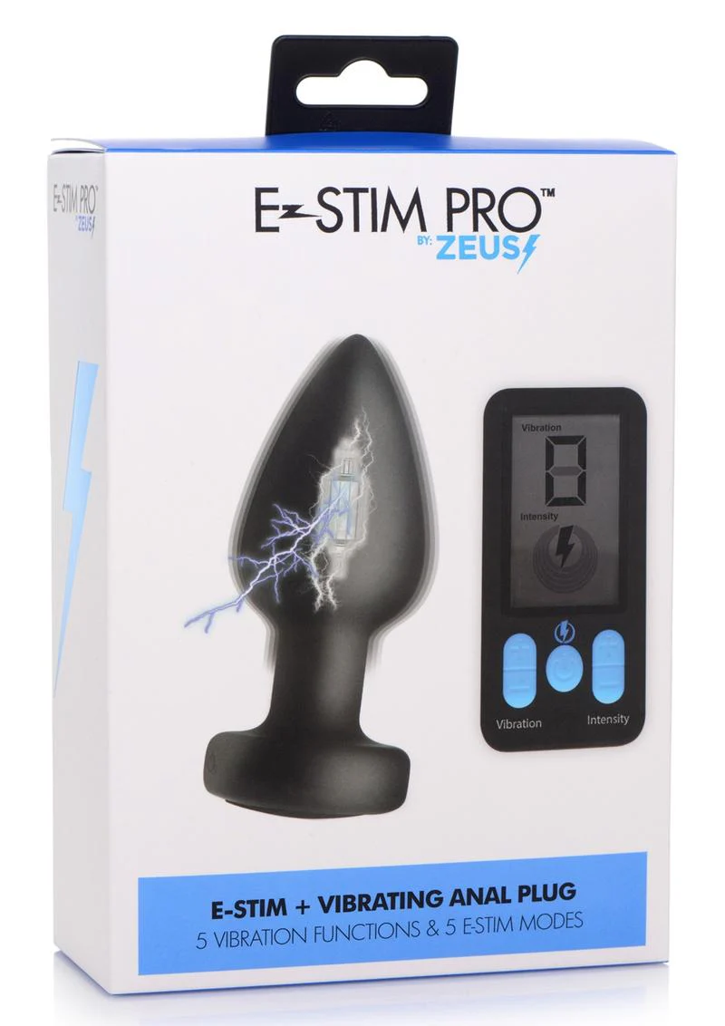 Zeus Vibrating and E-Stim Silicone Rechargeable Anal Plug with Remote Control - Image 2