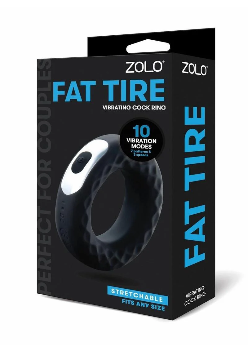 ZOLO Fat Tire Vibrating Silicone Rechargeable Cock Ring - Image 2