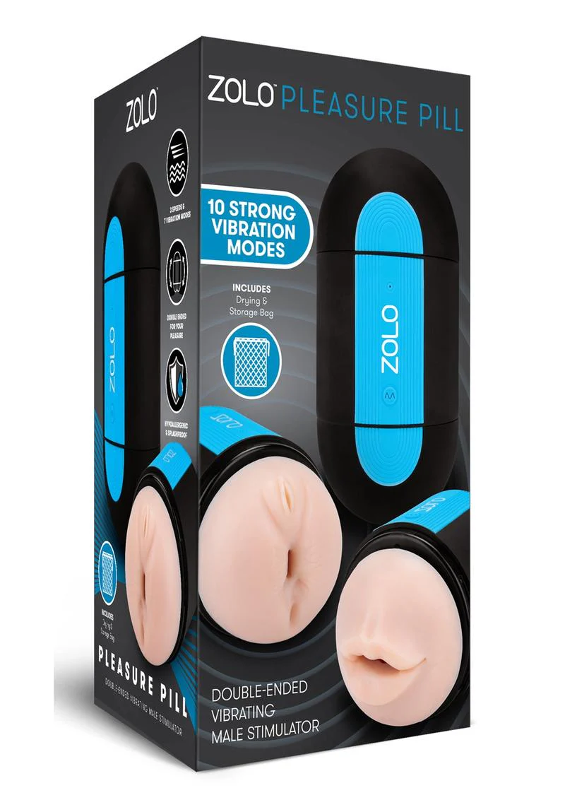 ZOLO Pleasure Pill Silicone Rechargeable Masturbator - Mouth and Anal - Image 2